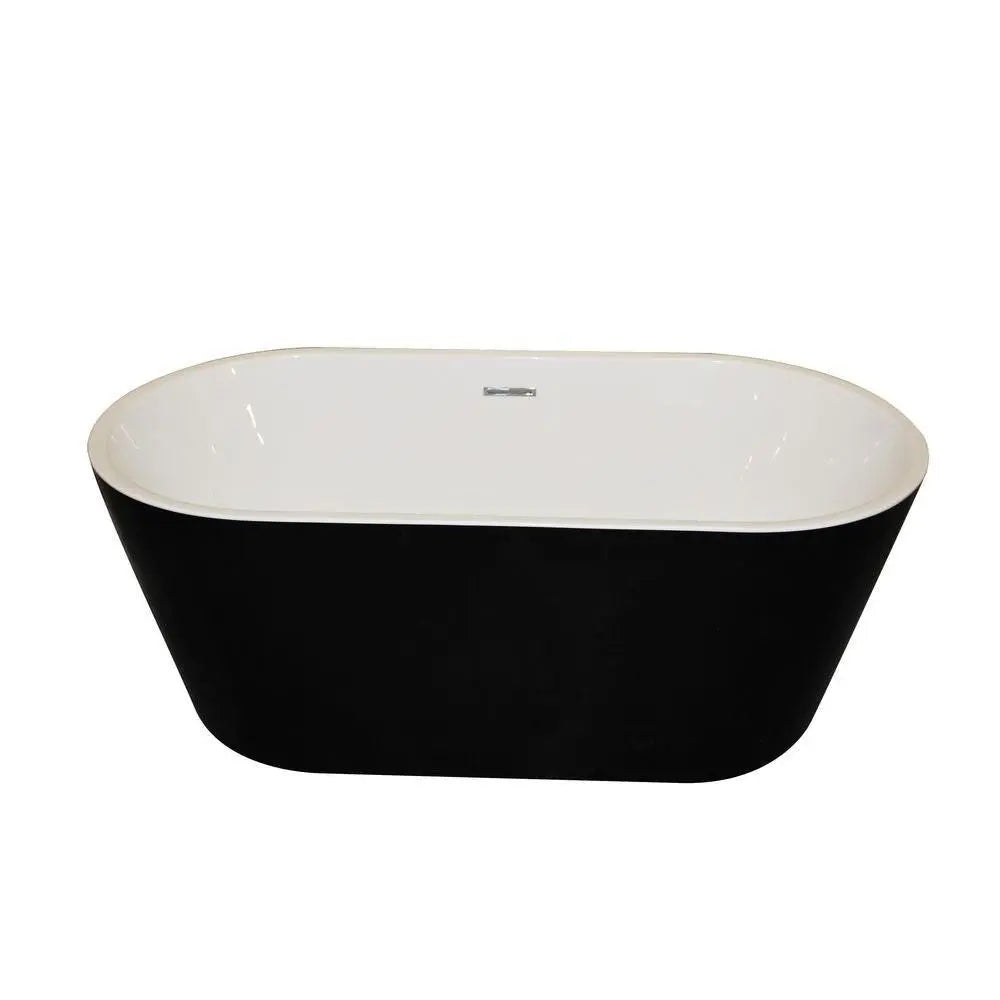 ANZZI Dualita Series Glossy Acrylic Black Freestanding Bathtub