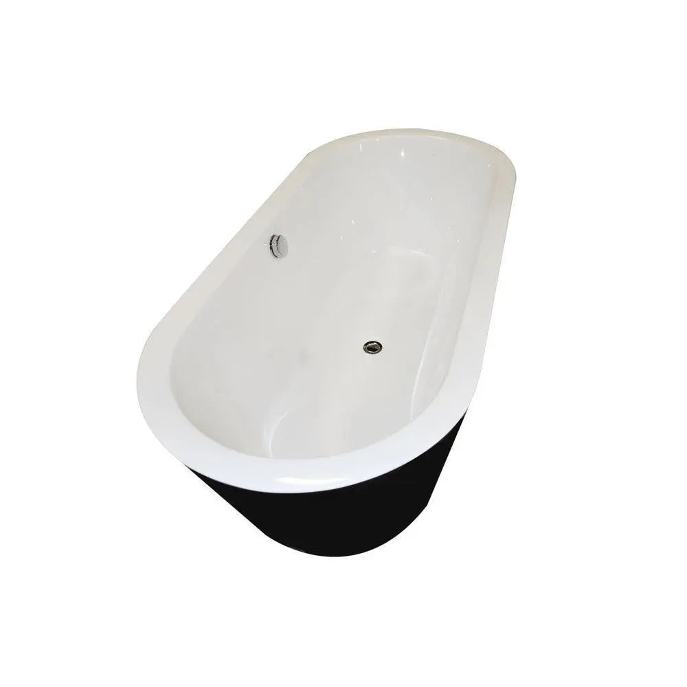 ANZZI Dualita Series Glossy Acrylic Black Freestanding Bathtub