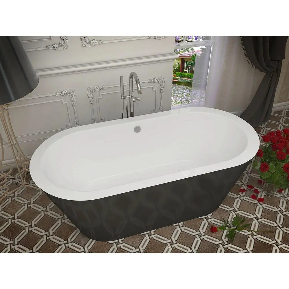 ANZZI Dualita Series Glossy Acrylic Black Freestanding Bathtub