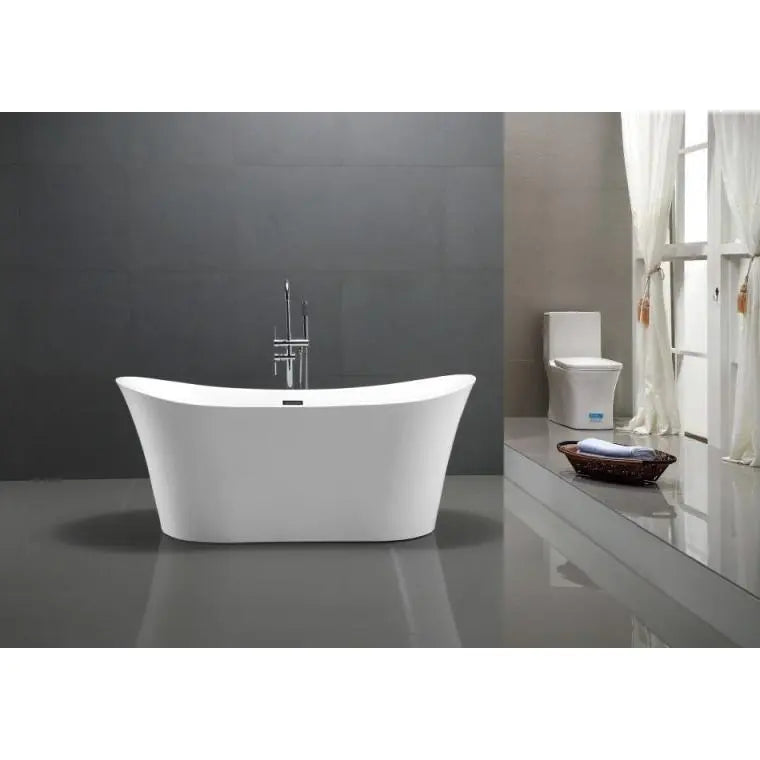 ANZZI Eft Series FT-AZ096 5.58 ft. Freestanding Bathtub in White