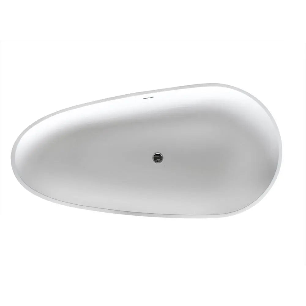 Fiume 5.6 ft. Man-Made Stone Center Drain Freestanding Bathtub in Matte White Fiume 5.6 ft. Man-Made Stone Center Drain Freestanding Bathtub in Matte White