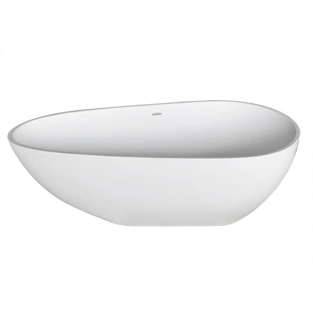 Fiume 5.6 ft. Man-Made Stone Center Drain Freestanding Bathtub in Matte White Fiume 5.6 ft. Man-Made Stone Center Drain Freestanding Bathtub in Matte White