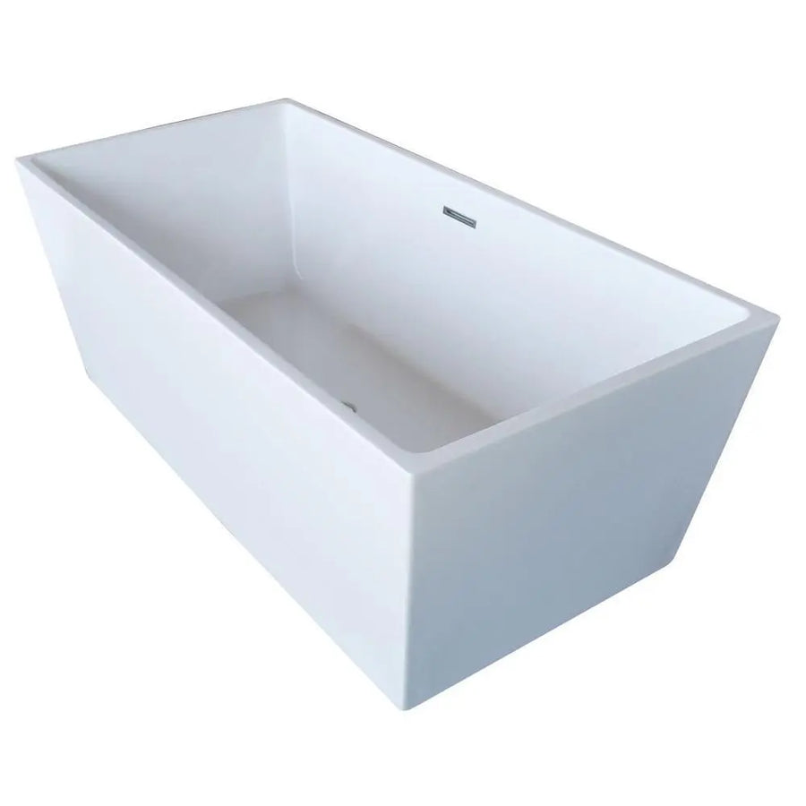 ANZZI Fjord Series FT-AZ002 5.6 ft. Acrylic Center Drain Freestanding Bathtub in Glossy White