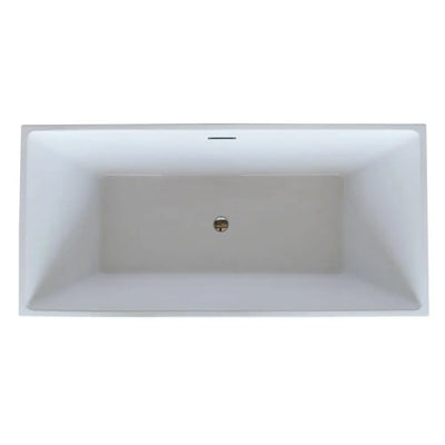 ANZZI Fjord Series FT-AZ002 5.6 ft. Acrylic Center Drain Freestanding Bathtub in Glossy White