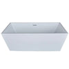 ANZZI Fjord Series FT-AZ002 5.6 ft. Acrylic Center Drain Freestanding Bathtub in Glossy White