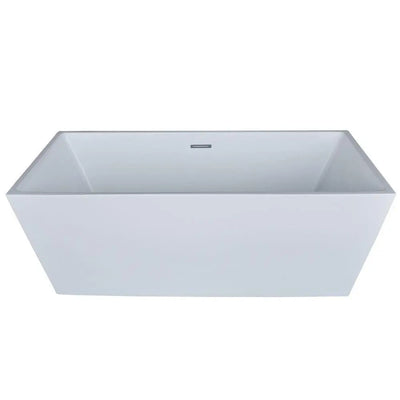 ANZZI Fjord Series FT-AZ002 5.6 ft. Acrylic Center Drain Freestanding Bathtub in Glossy White