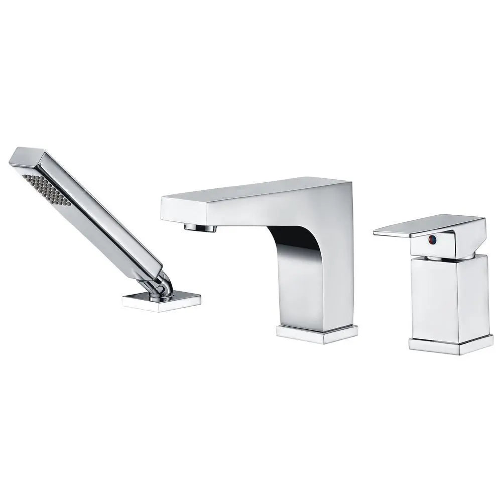 ANZZI Fyne Series FR-AZ573 Single-Handle Deck-Mount Roman Tub Faucet with Handheld Sprayer in Polished Chrome