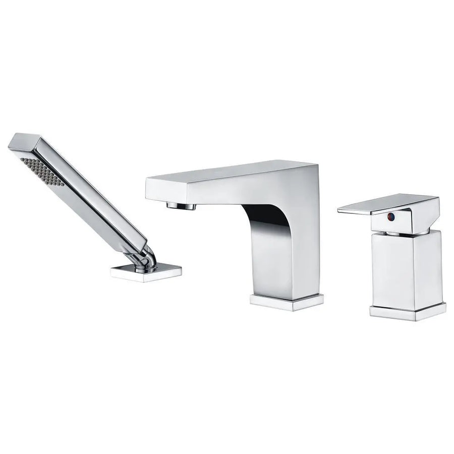 ANZZI Fyne Series FR-AZ573 Single-Handle Deck-Mount Roman Tub Faucet with Handheld Sprayer in Polished Chrome