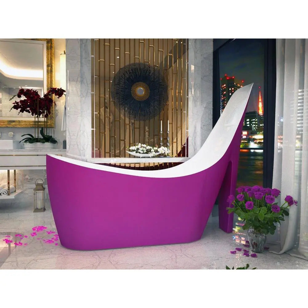 ANZZI Gala Series 6.7 ft. Acrylic Reversible Drain Freestanding Bathtub