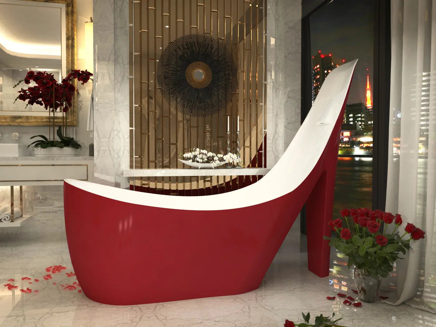 ANZZI Gala Series 6.7 ft. Acrylic Reversible Drain Freestanding Bathtub SW Corp