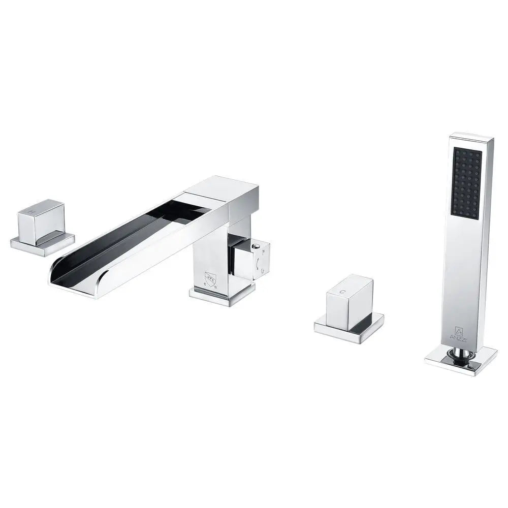 ANZZI Glymur Series FR-AZ039CH 2-Handle Deck-Mount Roman Tub Faucet