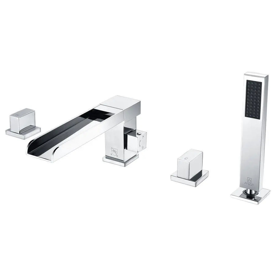 ANZZI Glymur Series FR-AZ039CH 2-Handle Deck-Mount Roman Tub Faucet