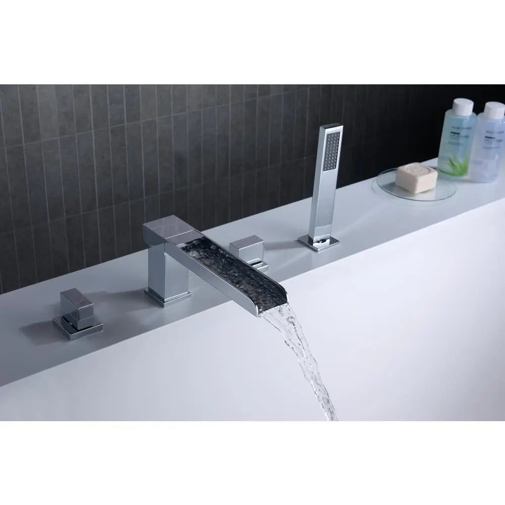 ANZZI Glymur Series FR-AZ039CH 2-Handle Deck-Mount Roman Tub Faucet