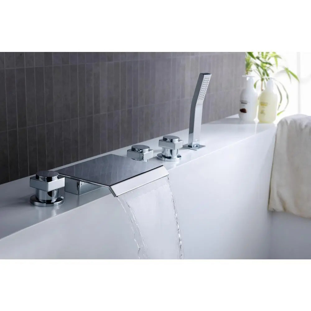 ANZZI Guaira Series FR-AZ044CH 3-Handle Deck-Mount Roman Tub Faucet
