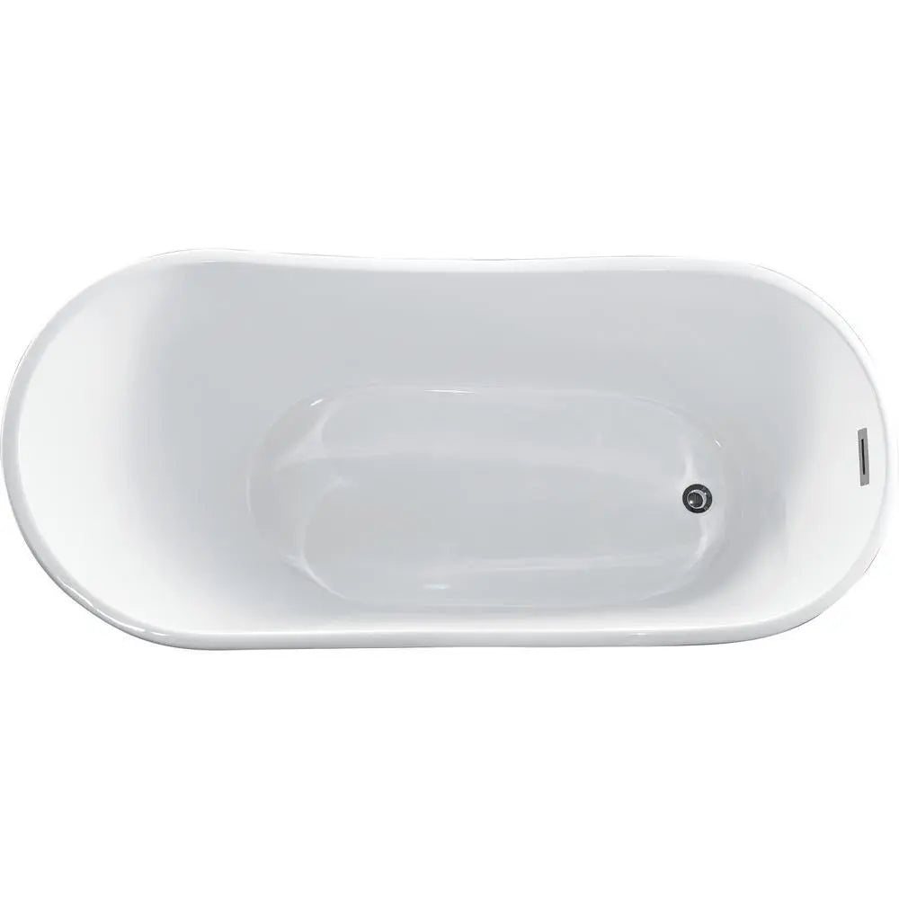 ANZZI Kahl Series FT-AZ094 5.58 ft. White Freestanding Tub with Reversible Drain