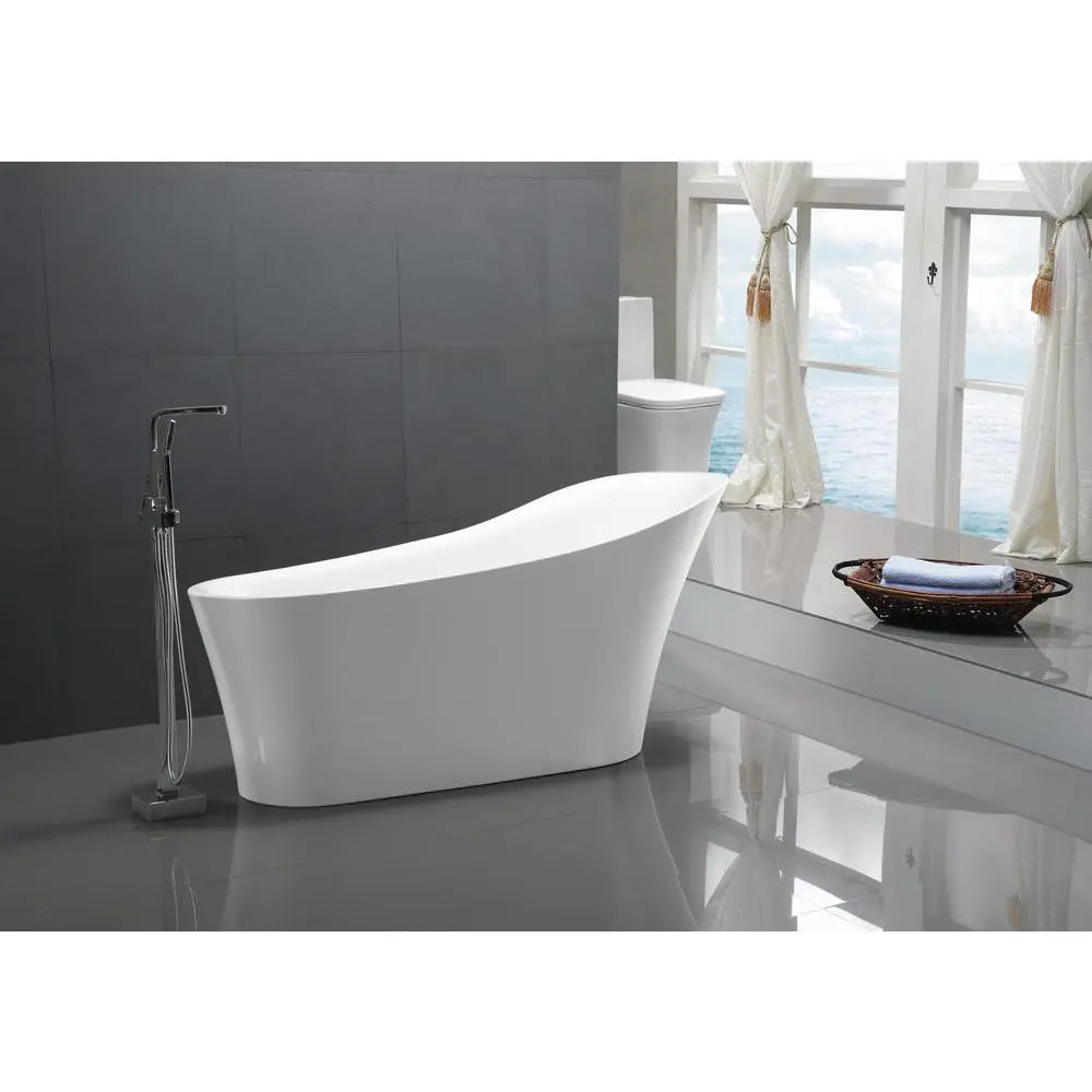ANZZI Maple Series FT-AZ092 5.58 ft. Freestanding Bathtub in White