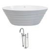 ANZZI Nimbus Series 5.6 ft. Acrylic Classic Freestanding Flatbottom Non-Whirlpool Bathtub in White with Freestanding Faucet