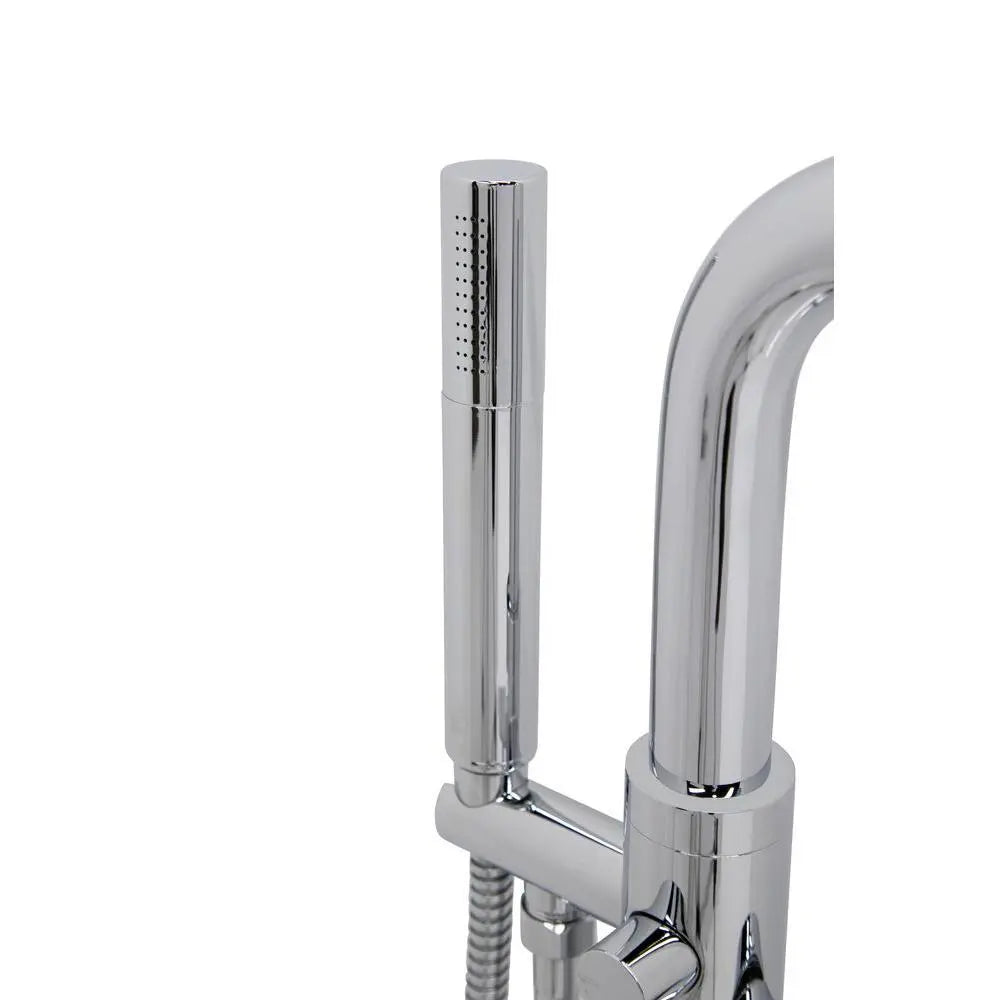 ANZZI Nimbus Series 5.6 ft. Acrylic Classic Freestanding Flatbottom Non-Whirlpool Bathtub in White with Freestanding Faucet