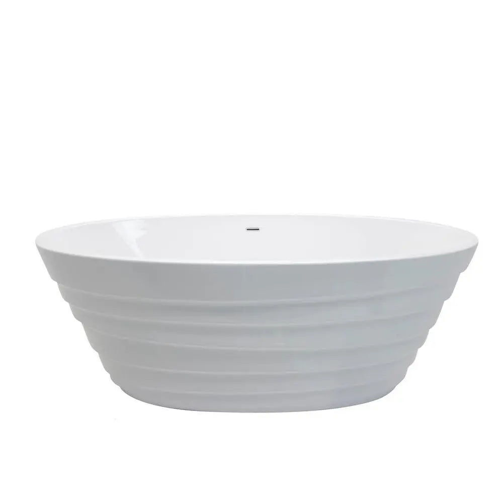 ANZZI Nimbus Series FT-AZ068 5.6 ft. Acrylic Center Drain Freestanding Bathtub in Glossy White SW Corp