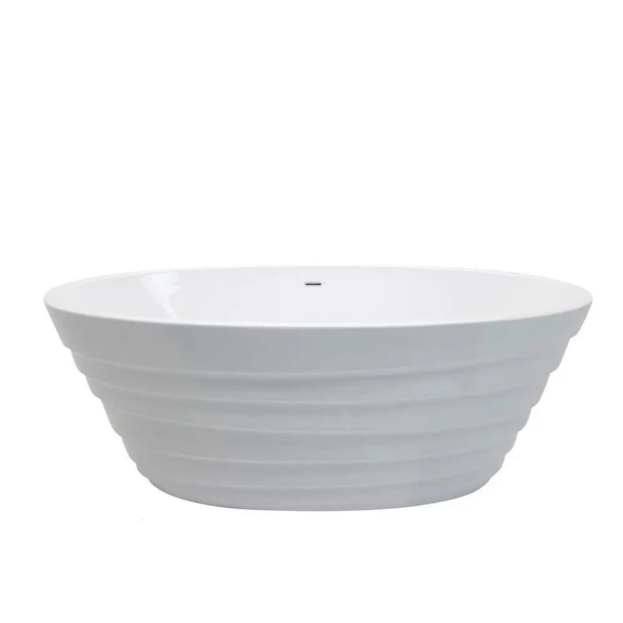 ANZZI Nimbus Series FT-AZ068 5.6 ft. Acrylic Center Drain Freestanding Bathtub in Glossy White SW Corp