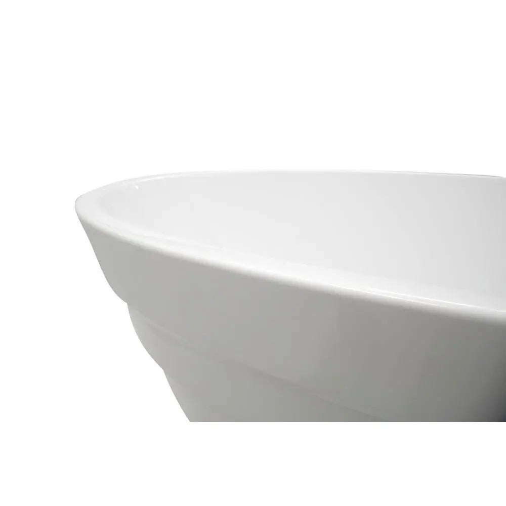 ANZZI Nimbus Series FT-AZ068 5.6 ft. Acrylic Center Drain Freestanding Bathtub in Glossy White SW Corp