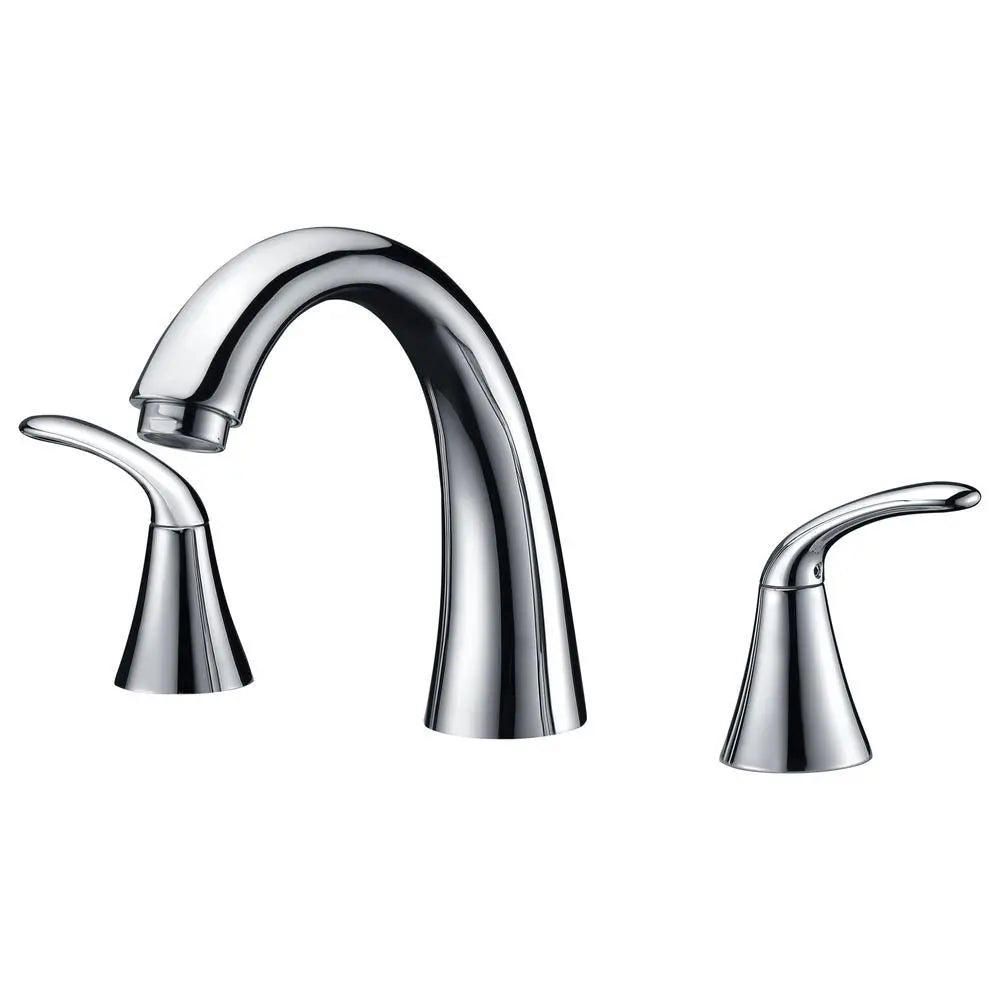 ANZZI Note Series FR-AZ073 2-Handle Deck-Mount Roman Tub Faucet in Pol ...