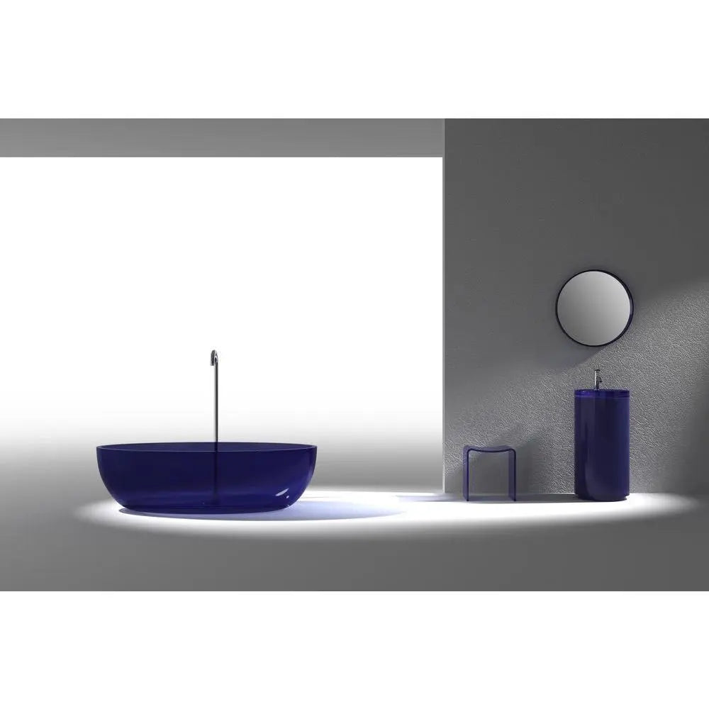 ANZZI Opal Series 5.6 ft. Man-Made Stone Center Drain Freestanding Bathtub SW Corp