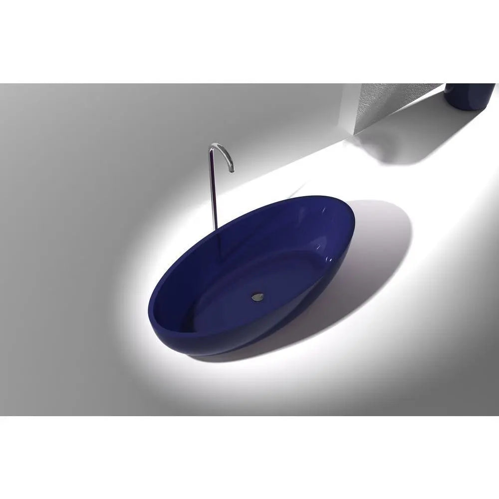 ANZZI Opal Series 5.6 ft. Man-Made Stone Center Drain Freestanding Bathtub SW Corp