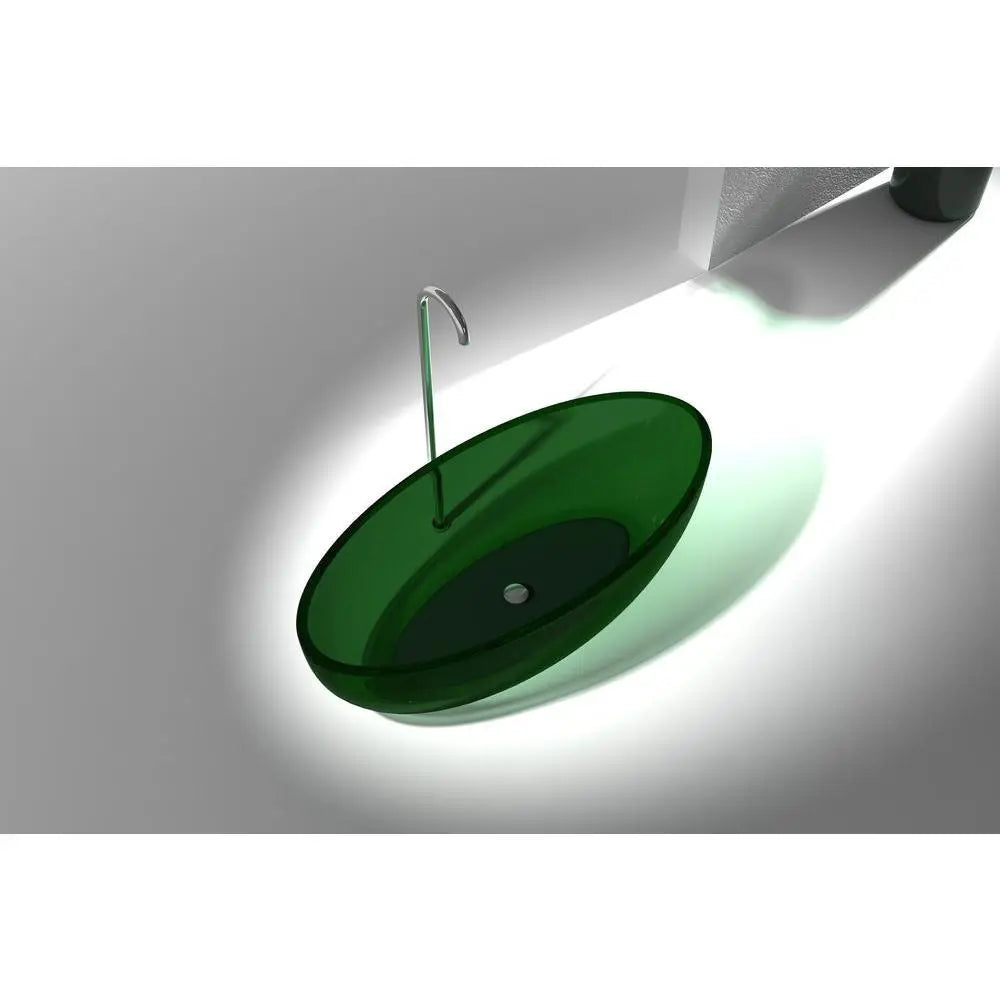 ANZZI Opal Series 5.6 ft. Man-Made Stone Center Drain Freestanding Bathtub SW Corp