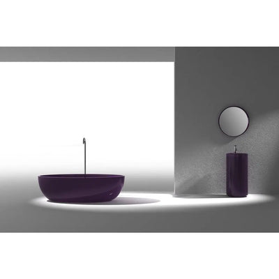 ANZZI Opal Series 5.6 ft. Man-Made Stone Center Drain Freestanding Bathtub SW Corp