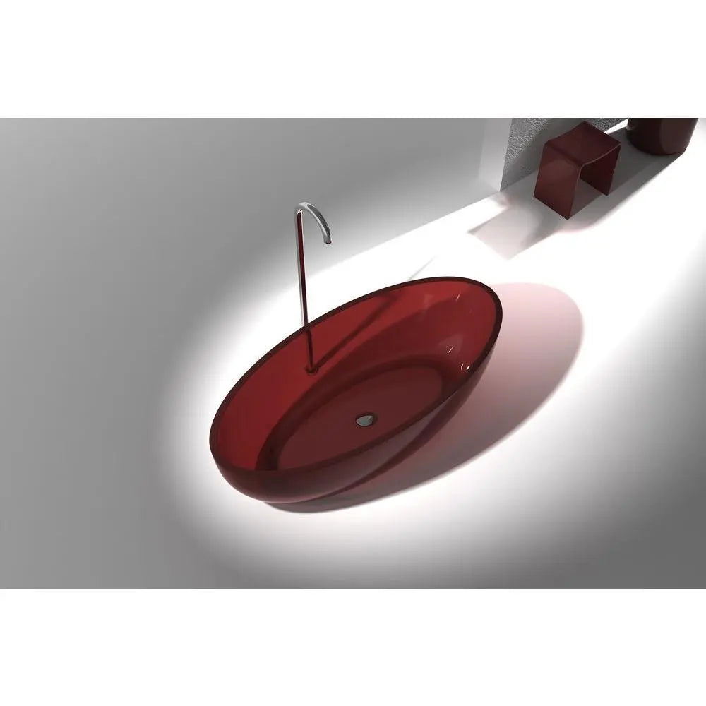 ANZZI Opal Series 5.6 ft. Man-Made Stone Center Drain Freestanding Bathtub SW Corp