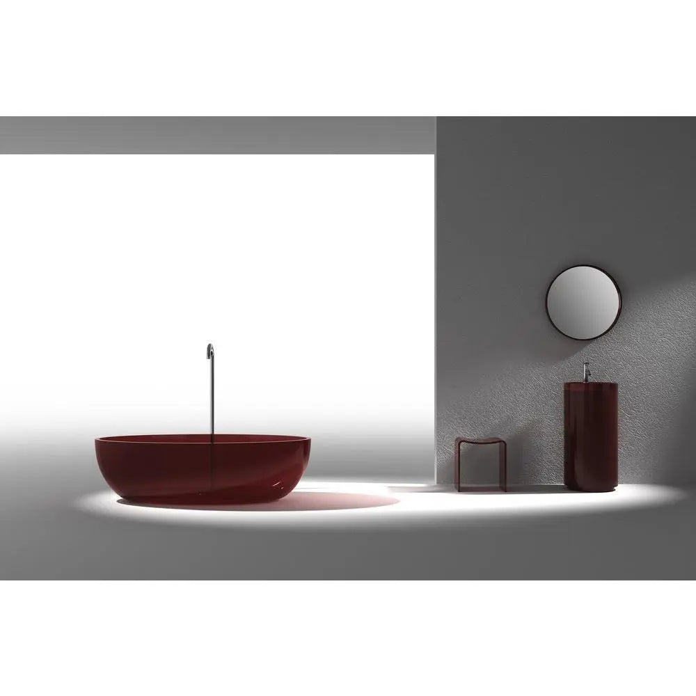 ANZZI Opal Series 5.6 ft. Man-Made Stone Center Drain Freestanding Bathtub SW Corp