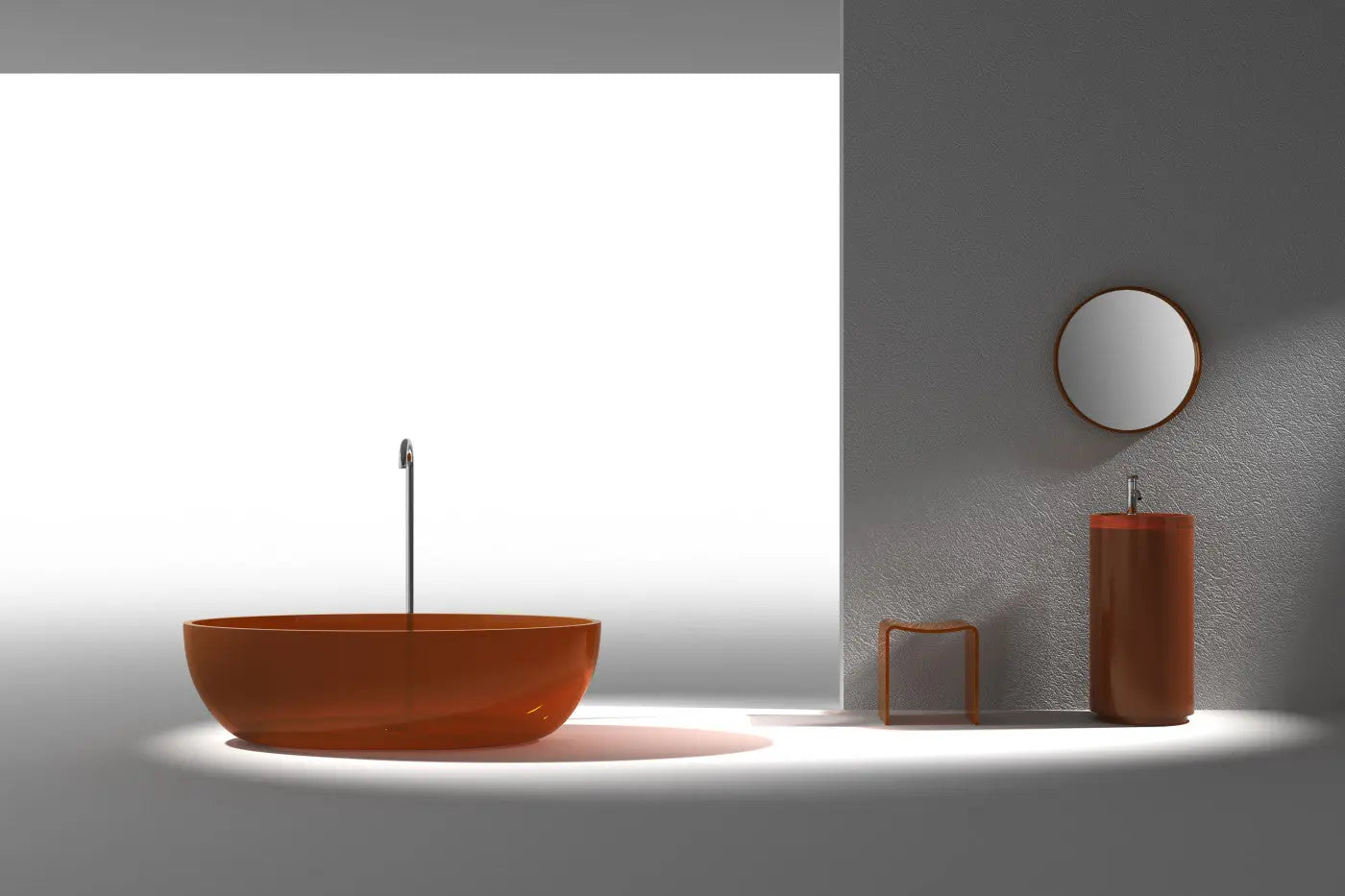 ANZZI Opal Series 5.6 ft. Man-Made Stone Center Drain Freestanding Bathtub SW Corp