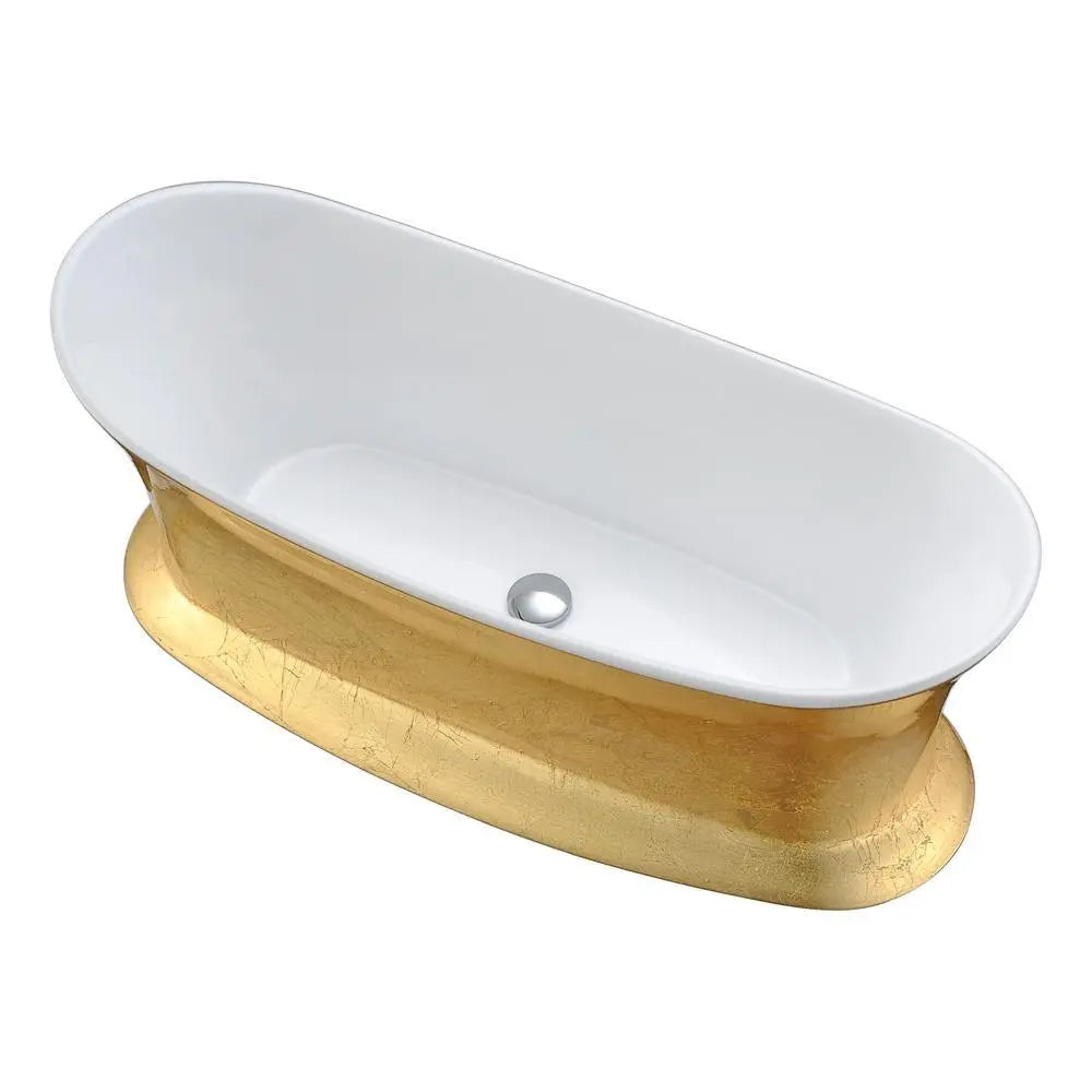 ANZZI Queen Series FT-AZ537 5.74 ft. Freestanding Bathtub in Locket Gold