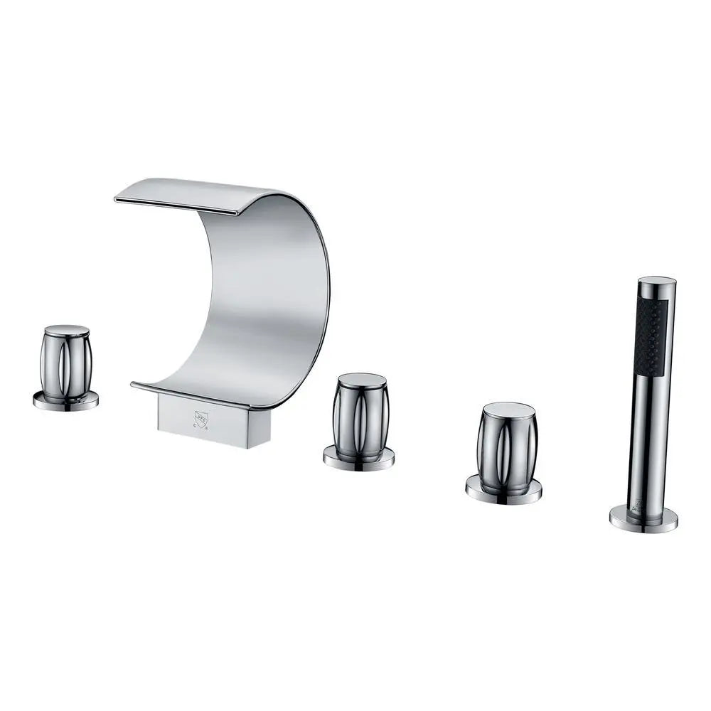 ANZZI Ribbon Series FR-AZ048CH 3-Handle Deck-Mount Roman Tub Faucet SW Corp