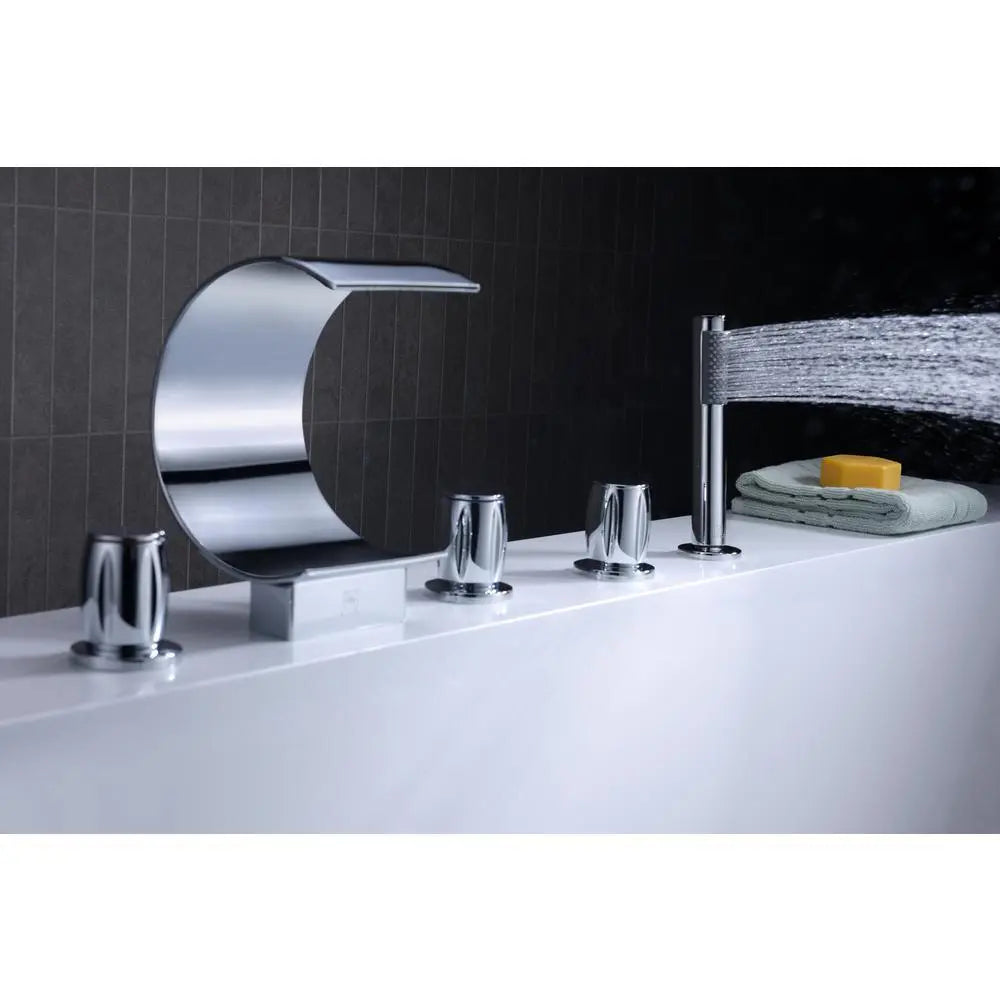 ANZZI Ribbon Series FR-AZ048CH 3-Handle Deck-Mount Roman Tub Faucet SW Corp