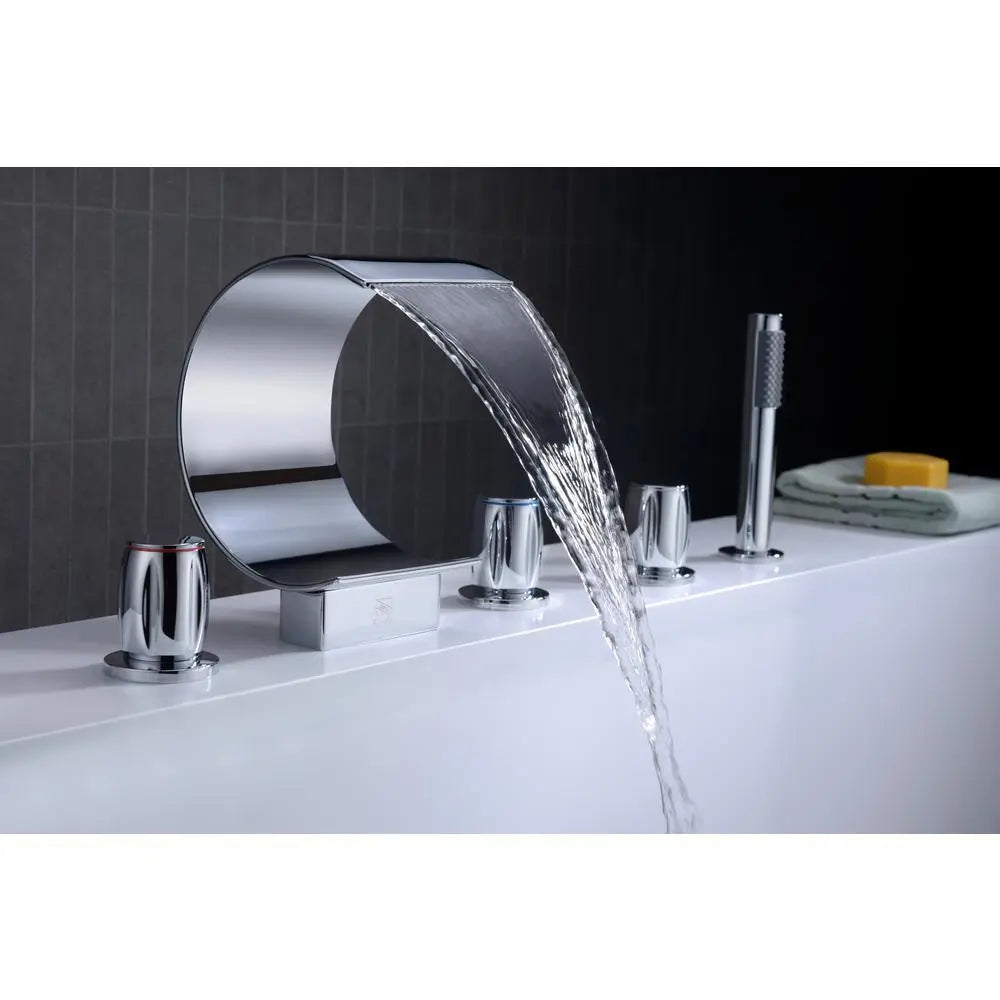 ANZZI Ribbon Series FR-AZ048CH 3-Handle Deck-Mount Roman Tub Faucet SW Corp