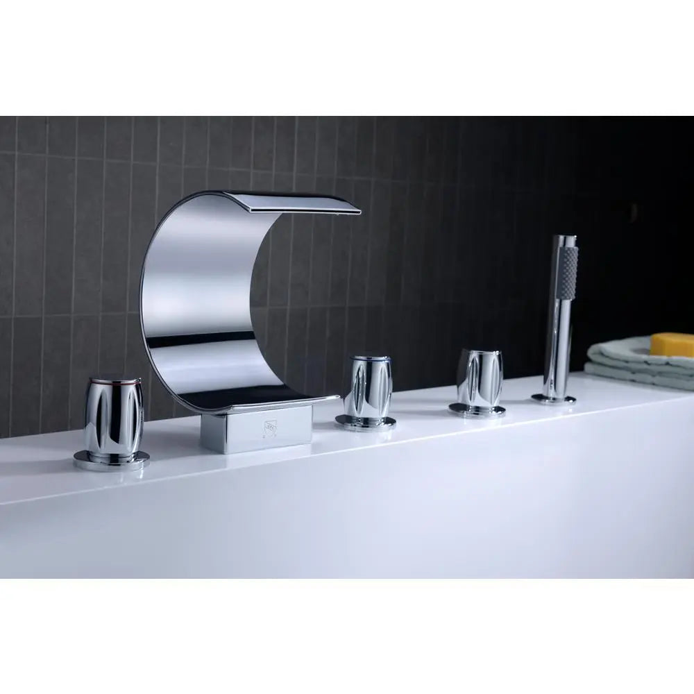 ANZZI Ribbon Series FR-AZ048CH 3-Handle Deck-Mount Roman Tub Faucet SW Corp