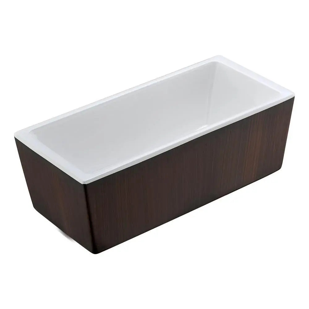 ANZZI Rook Series FT-AZ205 5.69 ft. Freestanding Bathtub in Mahogany SW Corp