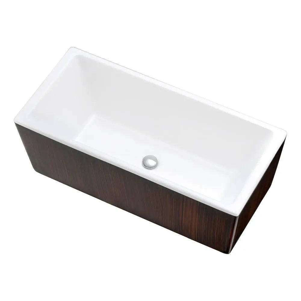 ANZZI Rook Series FT-AZ205 5.69 ft. Freestanding Bathtub in Mahogany SW Corp
