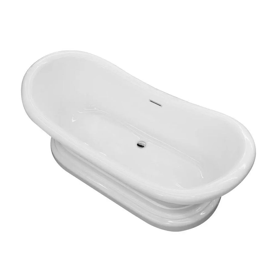 68 in. Acrylic Flat Bottom Non-Whirlpool Bathtub in White 68 in. Acrylic Flat Bottom Non-Whirlpool Bathtub in White
