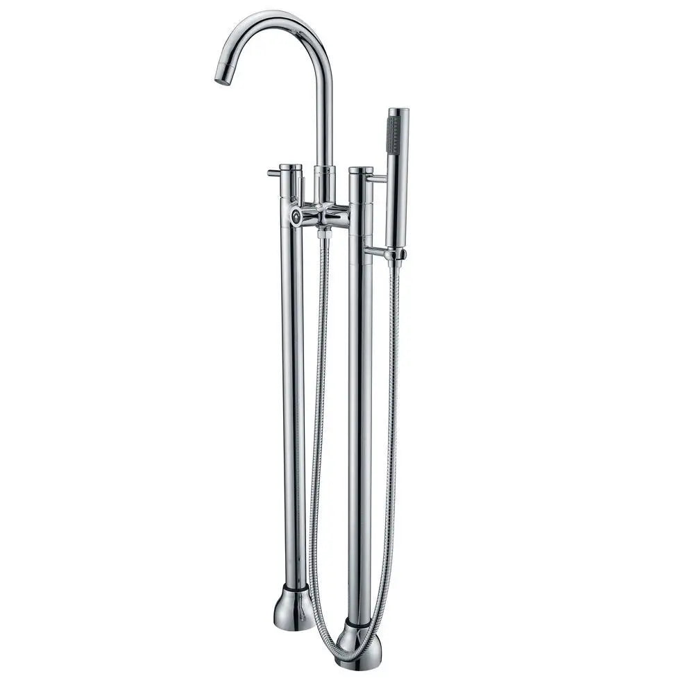 ANZZI Sol Series FS-AZ0027 3-Handle Freestanding Claw Foot Tub Faucet with Hand Shower