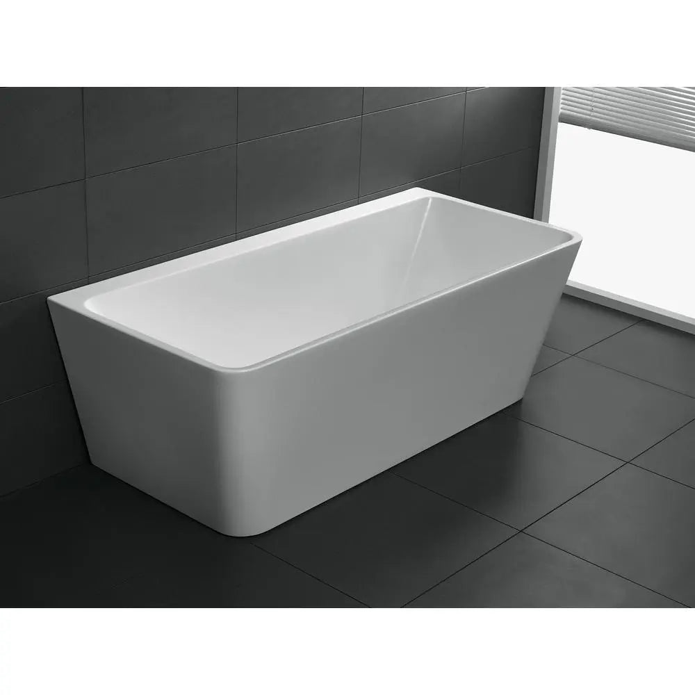 ANZZI Strait Series FT-AZ109 5.58 ft. Freestanding Bathtub in White