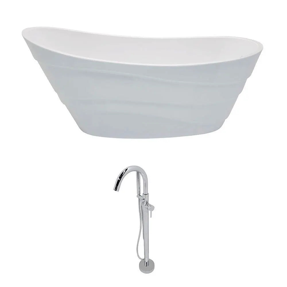 Stratus 5.6 ft. Acrylic Reversible Drain Freestanding Bathtub in Glossy White Stratus 5.6 ft. Acrylic Reversible Drain Freestanding Bathtub in Glossy White