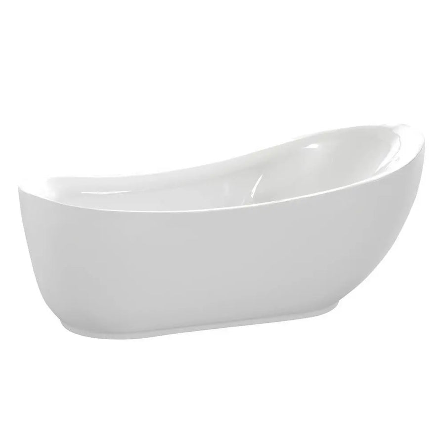 ANZZI Talyah Series FT-AZ090 5.92 ft. White Freestanding Tub with Reversible Drain