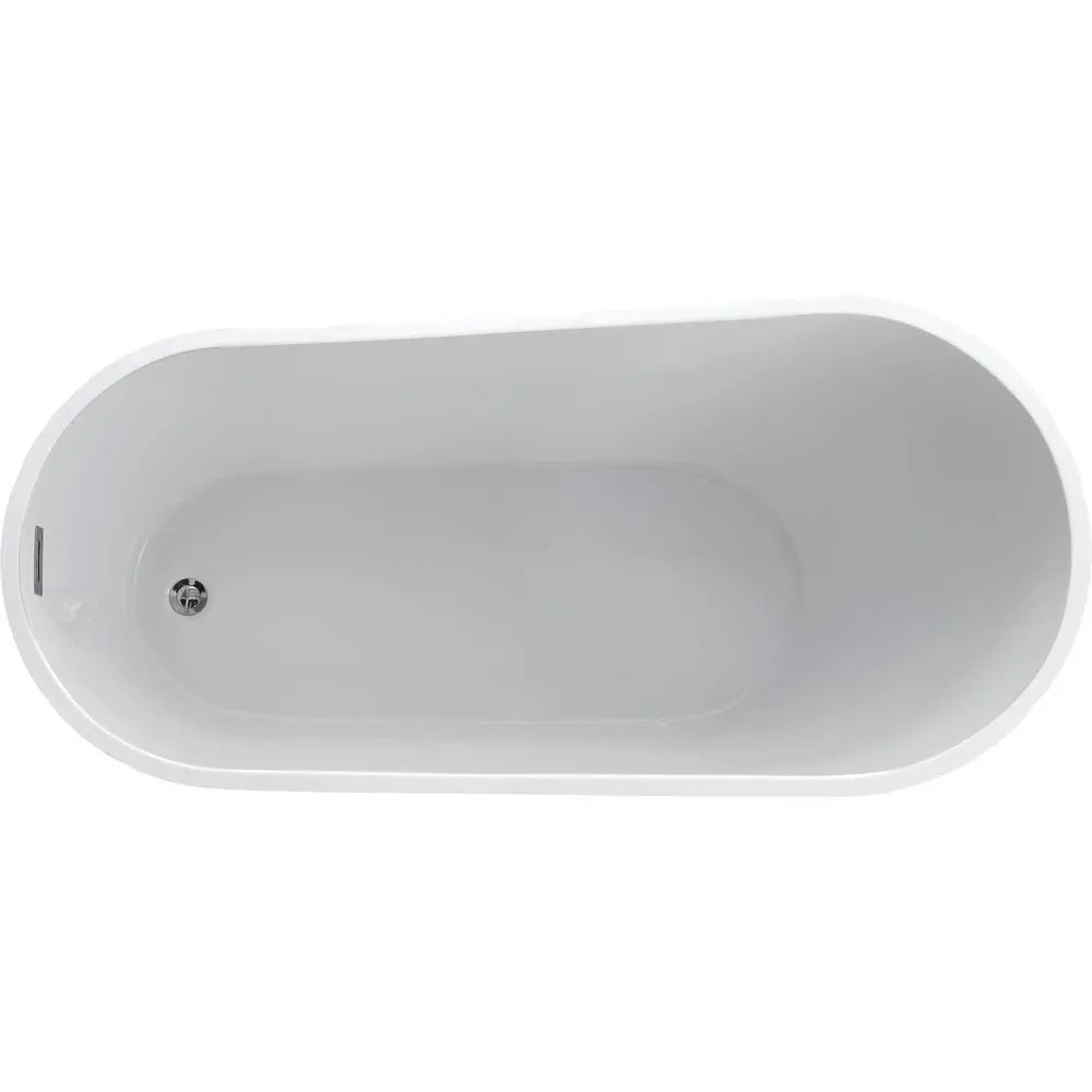 ANZZI Trend Series FT-AZ093 5.58 ft. White Freestanding Tub with Built-In Overflow and Reversible Drain