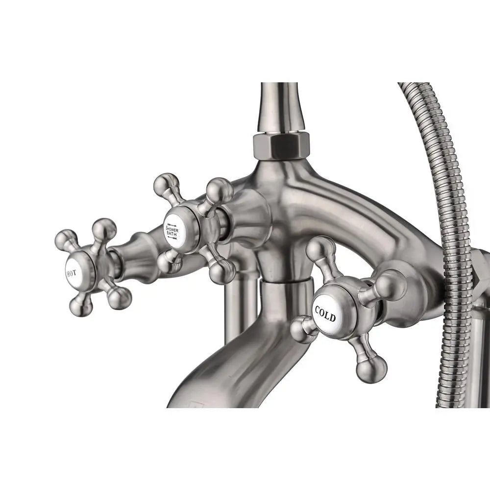 ANZZI Tugela Series FS-AZ0052 3-Handle Claw Foot Tub Faucet with Hand Shower