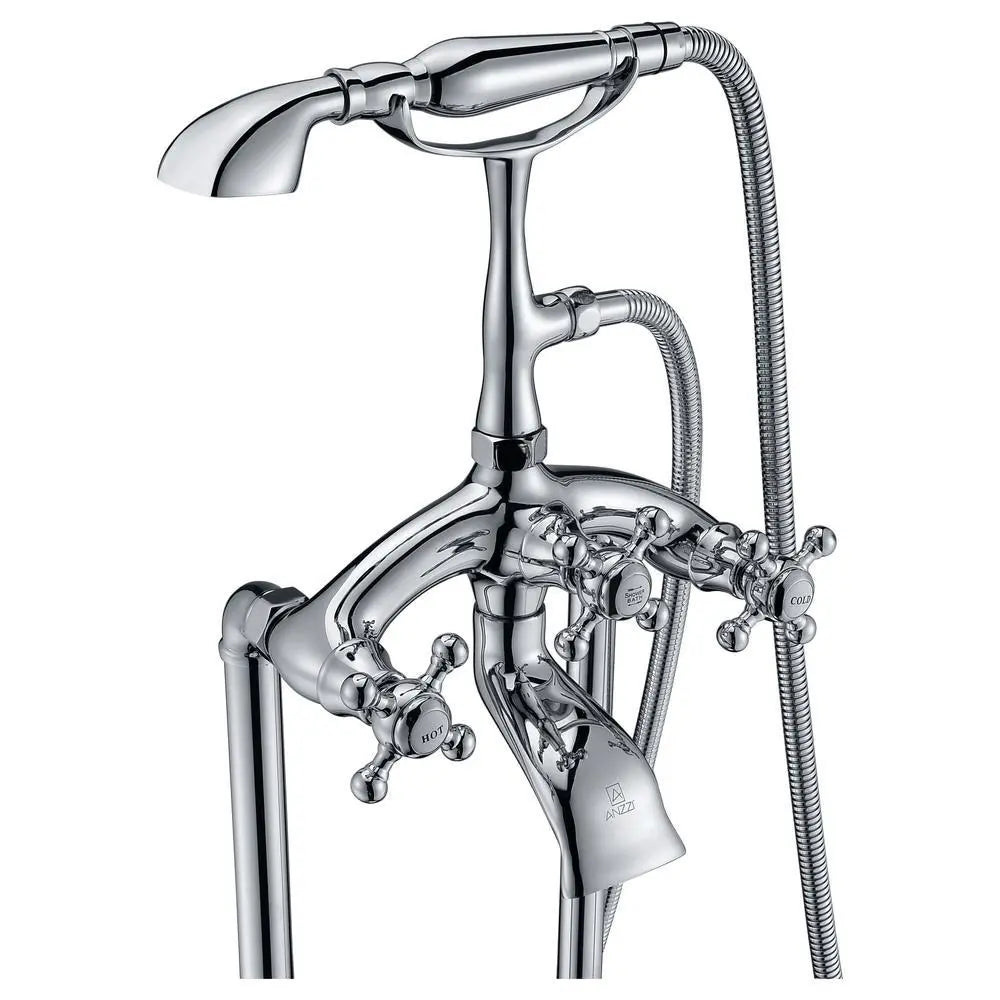 ANZZI Tugela Series FS-AZ0052 3-Handle Claw Foot Tub Faucet with Hand Shower