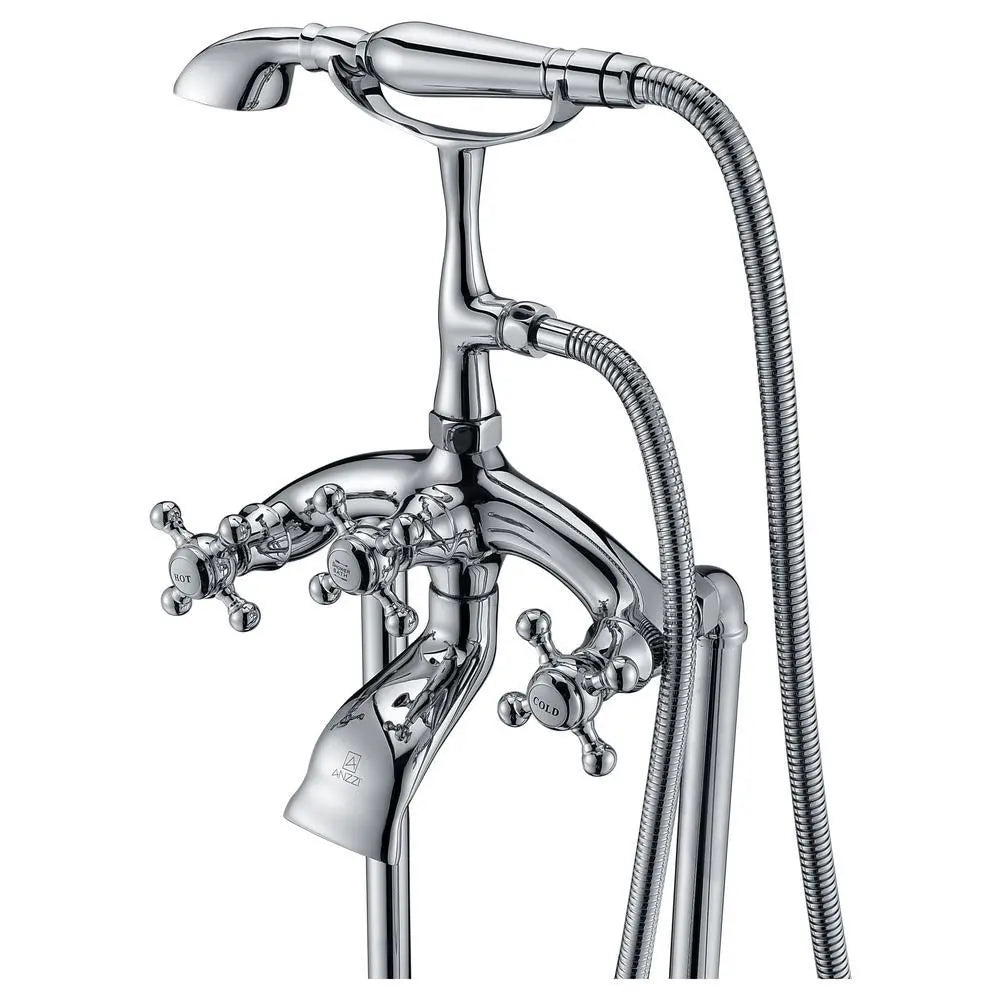 ANZZI Tugela Series FS-AZ0052 3-Handle Claw Foot Tub Faucet with Hand Shower
