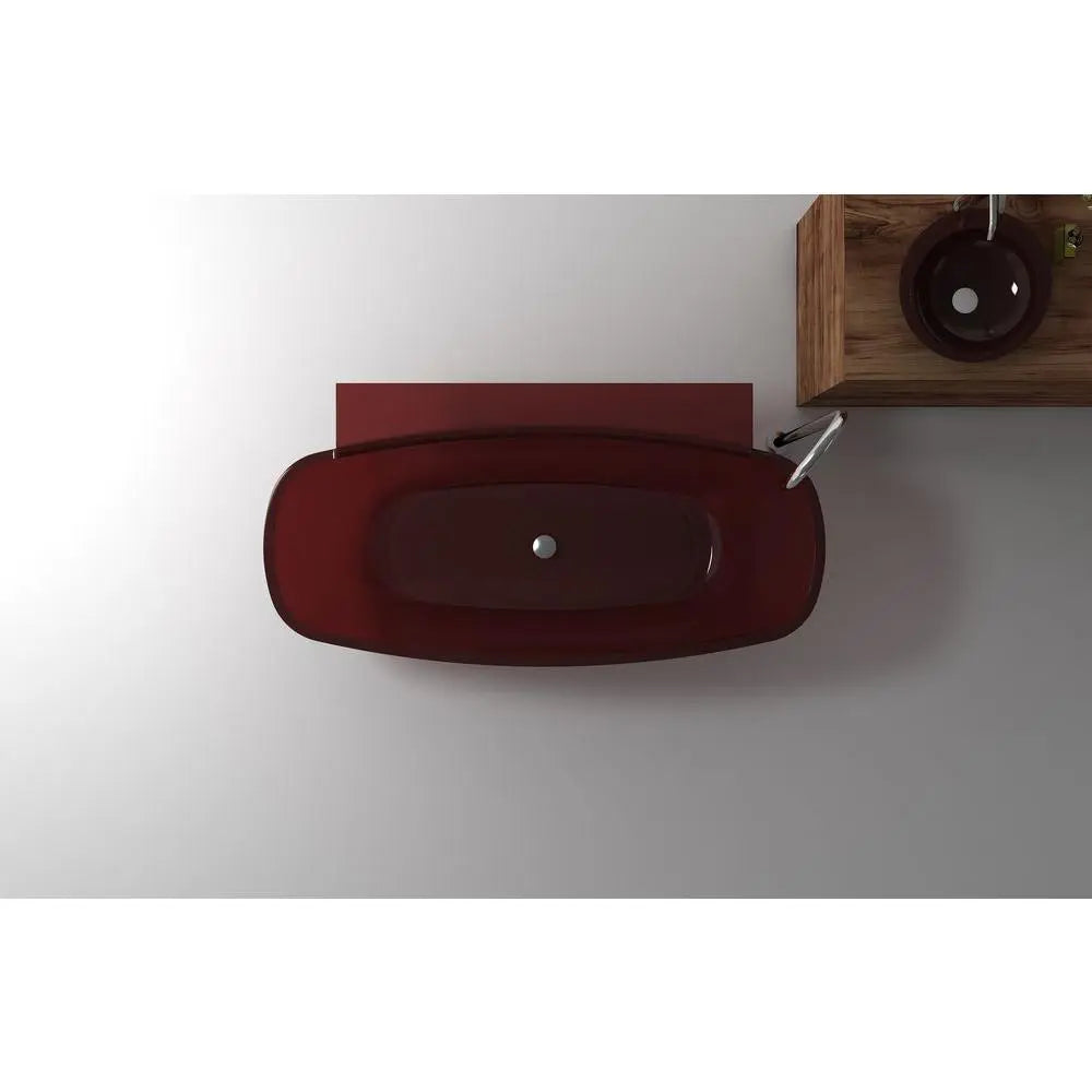 ANZZI Vida Series 5.2 ft. Man-Made Stone Center Drain Freestanding Bathtub